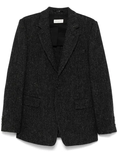Dries Van Noten Long-sleeved Suit Coat In Black