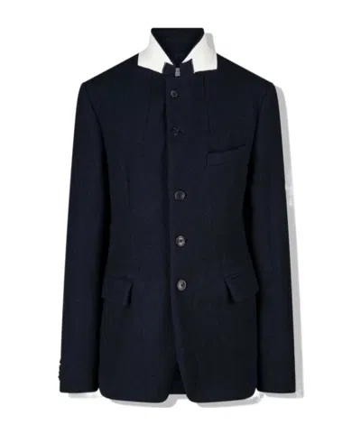 Dries Van Noten Long-sleeved Suit Coat In Black