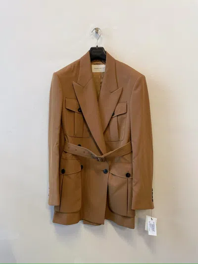 Dries Van Noten Long-sleeved Suit Coat In Brown