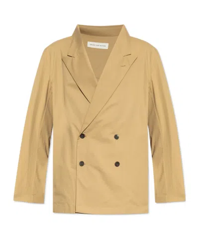 Dries Van Noten Long-sleeved Suit Coat In Nude