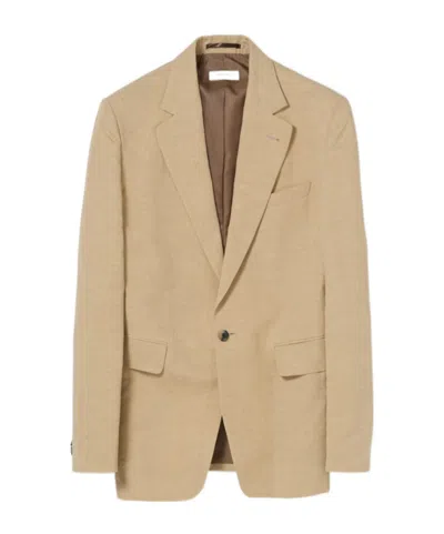 Dries Van Noten Long-sleeved Suit Coat In Nude