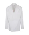 Dries Van Noten Long-sleeved Suit Coat In White