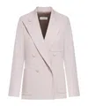 Dries Van Noten Old Rose Double-breasted Blazer In White