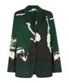 Dries Van Noten Long-sleeved Suit Jacket In Green
