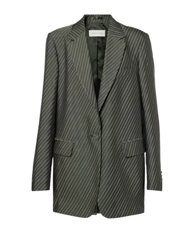 Dries Van Noten Long-sleeved Suit Jacket In Animal Print