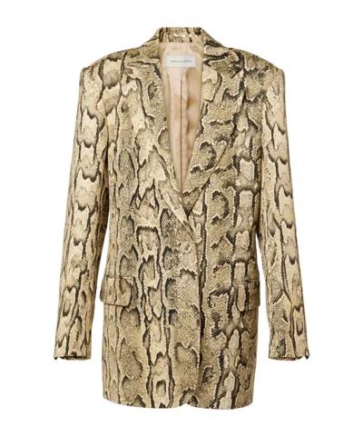 Dries Van Noten Long-sleeved Suit Jacket In Brown