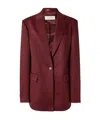 Dries Van Noten Long-sleeved Suit Jacket In Burgundy