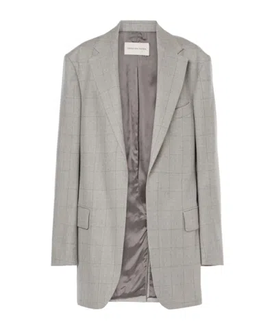 Dries Van Noten Long-sleeved Suit Jacket In Gray