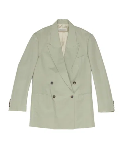 Dries Van Noten Long-sleeved Suit Jacket In Green