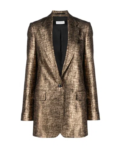 Dries Van Noten Long Sleeved Suit Jacket In Silver