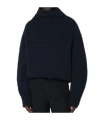 Dries Van Noten Oversized Wool Knit High Collar In Black