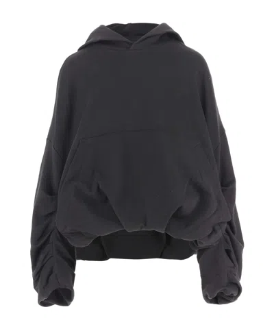 Dries Van Noten Oversized Draped Black Sweatshirt