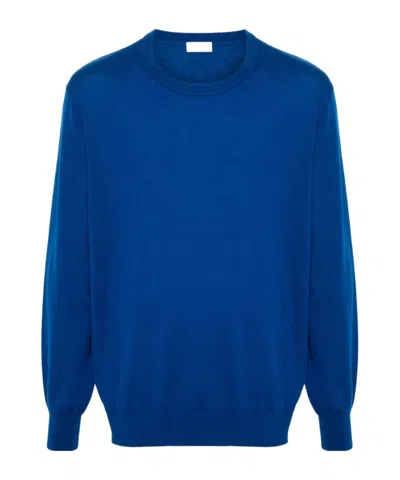 Dries Van Noten Long-sleeved Sweater In Blue