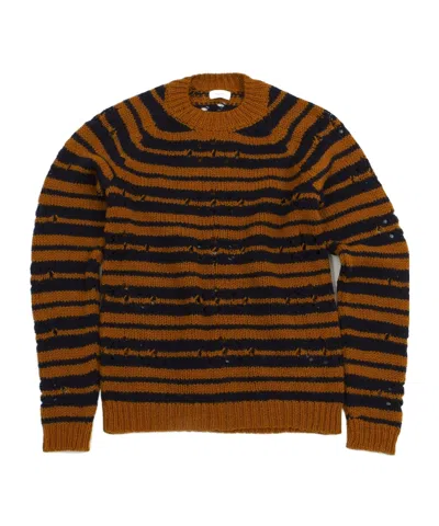 Dries Van Noten Long-sleeved Sweater In Brown