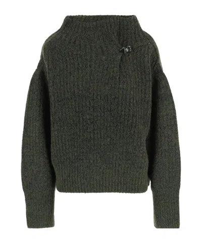Dries Van Noten Long-sleeved Sweater In Green