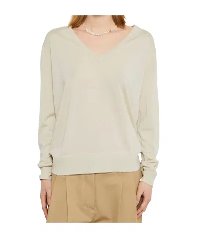 Dries Van Noten Long-sleeved Sweater In Nude