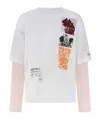 Dries Van Noten Hemmings Printed Double-sleeved T-shirt In White