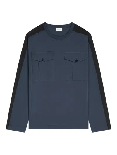Dries Van Noten Long-sleeves Pocked T-shirt In Blue