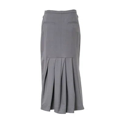 Dries Van Noten Long Straight Tailored Skirt In Gray