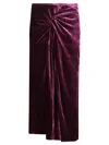Dries Van Noten Womens Violet Velvet Twisted Woven Midi Skirt In Purple