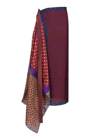 Dries Van Noten Long Wrap Scarf-skirt In Silk Skirts Multicolor