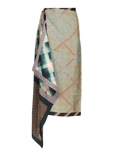 Dries Van Noten Long Wrap Scarf-skirt In Silk Skirts Multicolor
