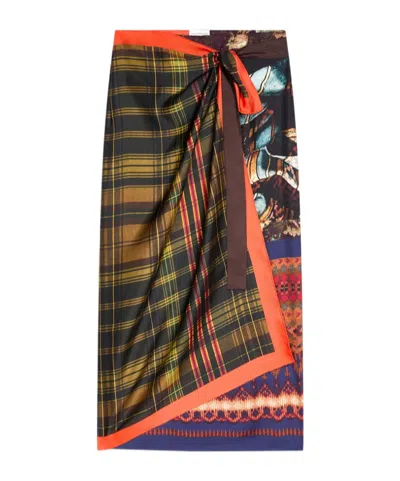 Dries Van Noten Long Wrap Scarf-skirt In Multi