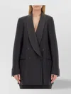 Dries Van Noten Longline Jacket With Shawl Lapel And Buttons In Black