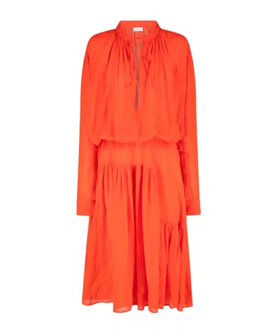Dries Van Noten Long-sleeve Dress In Orange