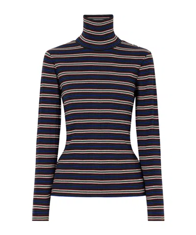 Dries Van Noten Striped Ribbed Cotton-blend Turtleneck Sweater In Multi