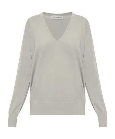 Dries Van Noten Long-sleeve Knit Top In Gray