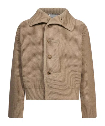 Dries Van Noten Long-sleeve Single-breasted Cardigan In Brown