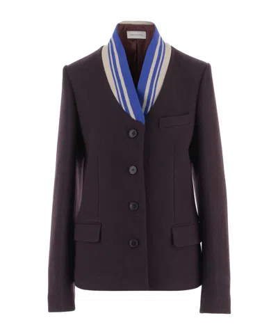 Dries Van Noten Long-sleeve Single-breasted Jacket In Black