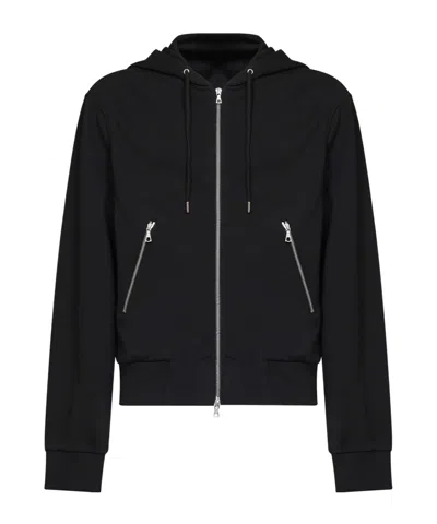 Dries Van Noten Long-sleeve Zip-up Sweatshirt In Black