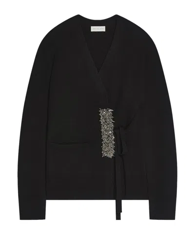 Dries Van Noten Long-sleeved Cardigan In Black