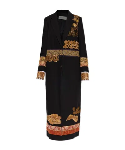 Dries Van Noten Long-sleeved Coat In Black