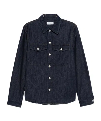 Dries Van Noten Long-sleeved Denim Shirt In Blue