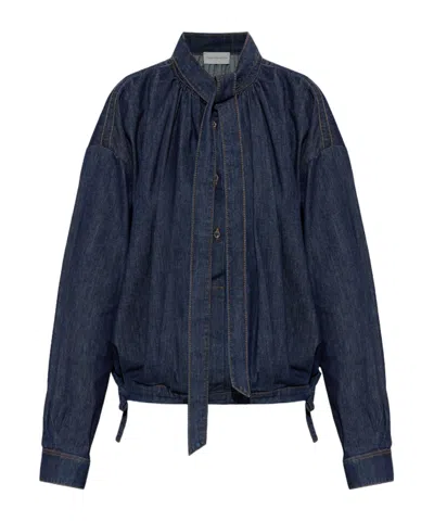 Dries Van Noten Long-sleeved Denim Shirt In Blue