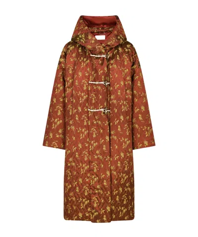Dries Van Noten Long-sleeved Hooded Coat In Multi