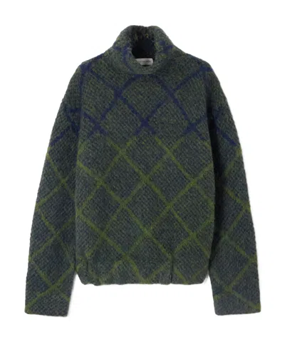 Dries Van Noten Long-sleeved Knitted Shirt In Gray