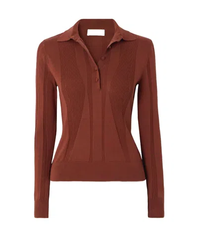 Dries Van Noten Long-sleeved Polo Shirt In Red