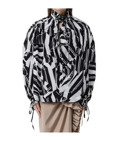 Dries Van Noten Long-sleeved Printed Shirt In Black