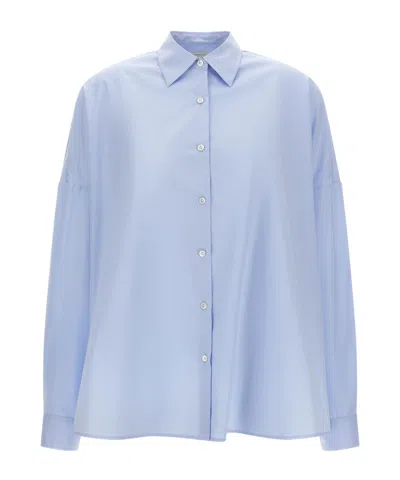 Dries Van Noten Long-sleeved Shirt In Blue