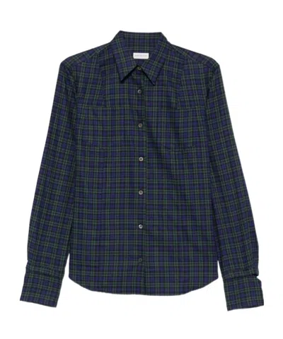 Dries Van Noten Long-sleeved Shirt In Blue