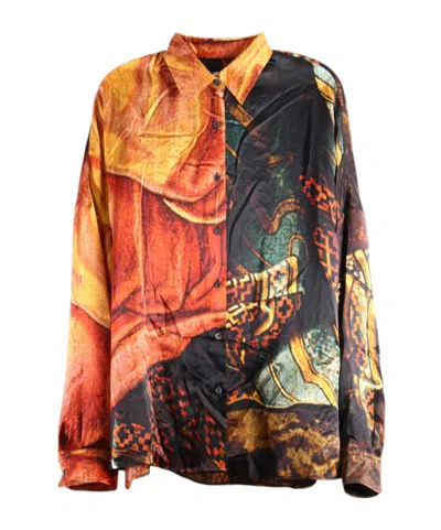 Dries Van Noten Long-sleeved Shirt In Brown