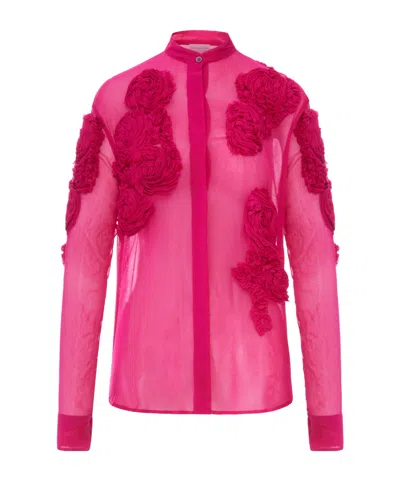 Dries Van Noten Long-sleeved Shirt In Pink
