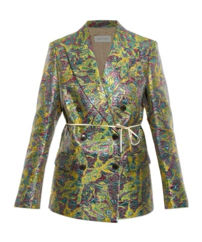 Dries Van Noten Long-sleeved Suit Jacket In Multi