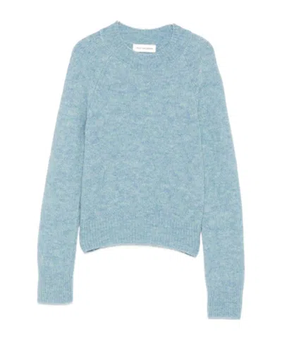 Dries Van Noten Long-sleeved Sweater In Light Blue