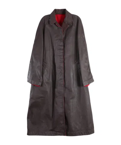 Dries Van Noten Long-sleeved Trench Coat In Brown