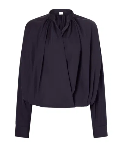 Dries Van Noten Cotton-poplin Wrap Shirt In Purple